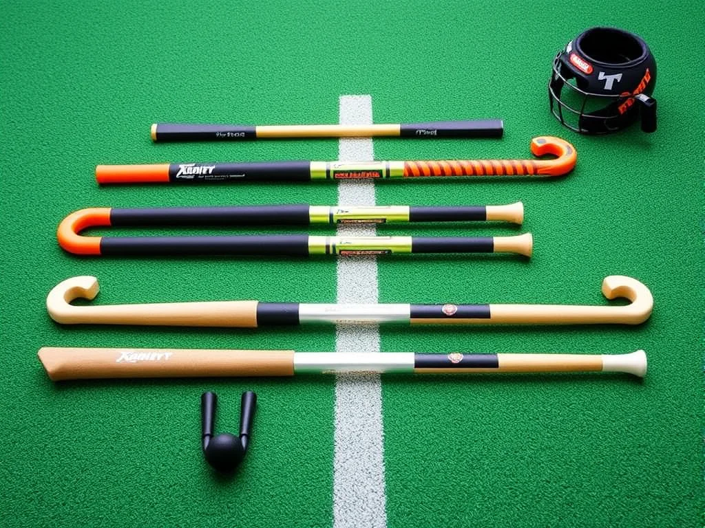 Display of premium field hockey gear