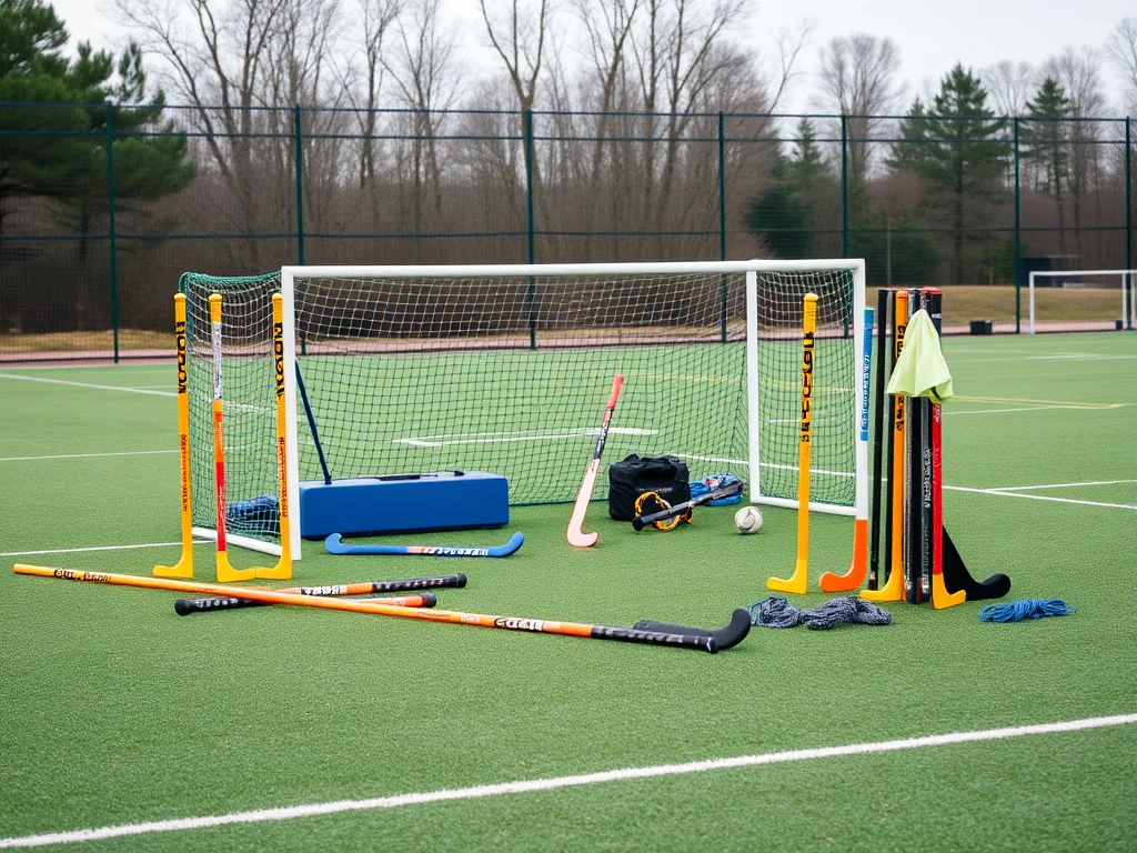 Training session setup with equipment