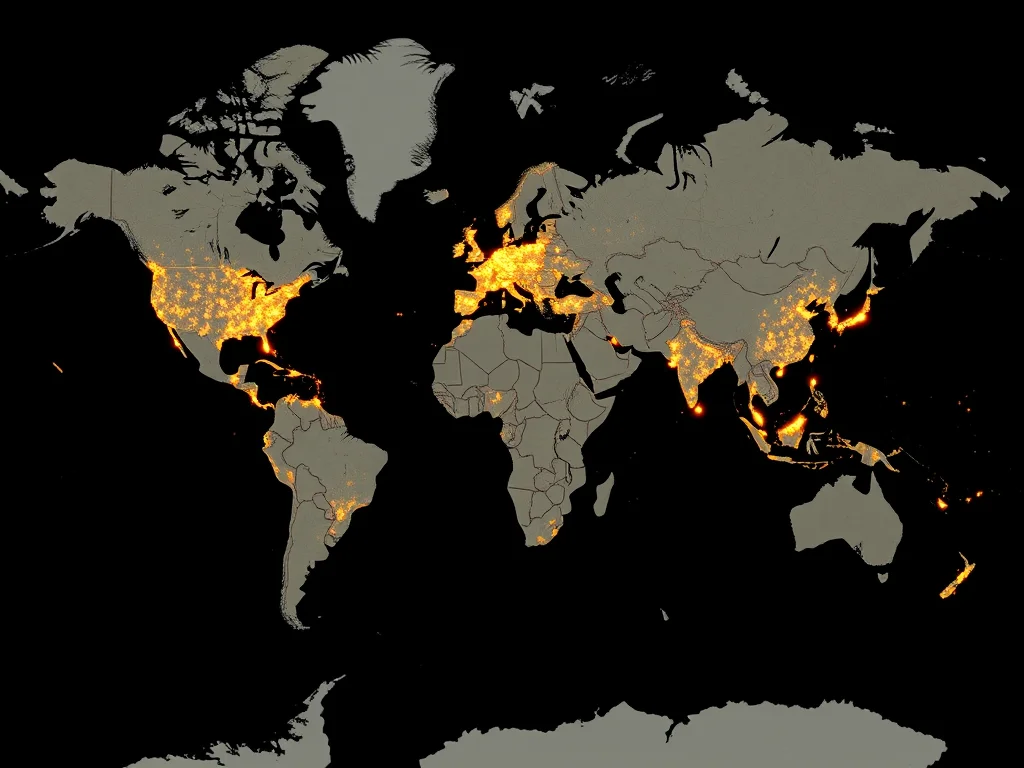 World map showing FieldBlaze network